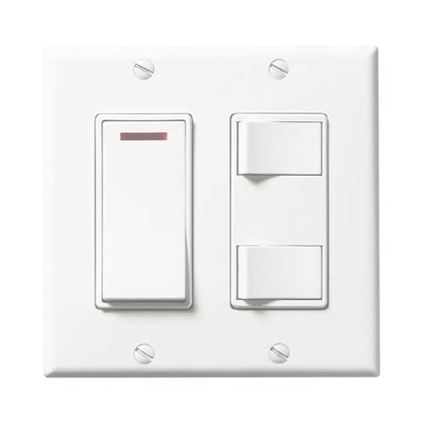 Shop Broan 20 Amp White Double Pole Light Switch At