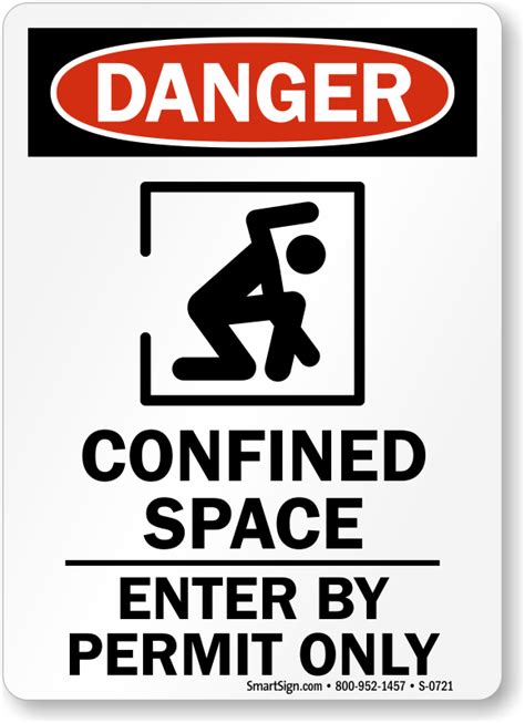 Multiple Warning Signs Confined Space Enter By Permit