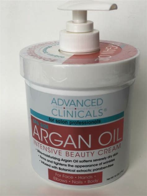 Advanced Clinicals Argan Oil Intensive Beauty Cream Organic Ingredients