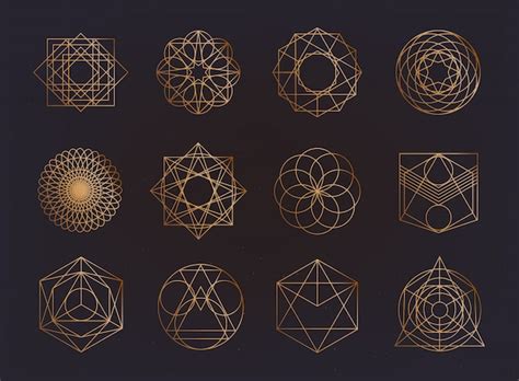 Premium Vector Mystery Spell Circle Golden Mystical Alchemy