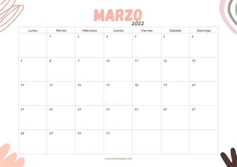 Calendarios Marzo 2024 Para Imprimir PDF Calendario Plantilla