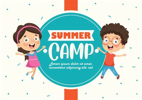 Vector Illustration Of Summer Camp Kids Stock Vector Illustration Of