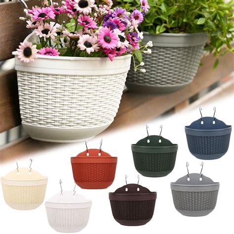 Visland Wall And Railing Hanging Planters Plastic Pots Indoor And