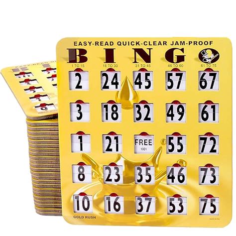 Buy Mr Chips Jam Proof Easy Read Quick Clear Large Print Fingertip Slide Bingo Cards With