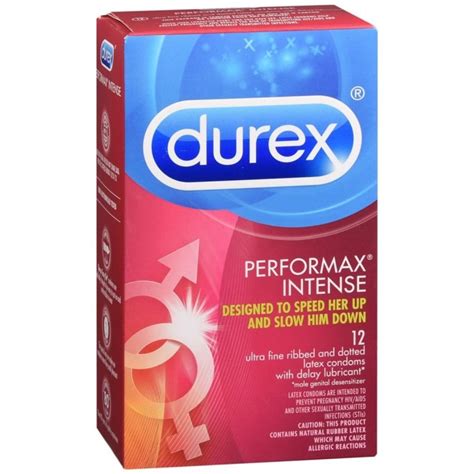 Durex Performax Intense Lubricated Ultra Fine Ribbed Latex Condoms 12