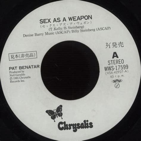 Pat Benatar Sex As A Weapon White Label Insert Japanese Promo 7 Vinyl Single 7 Inch Record