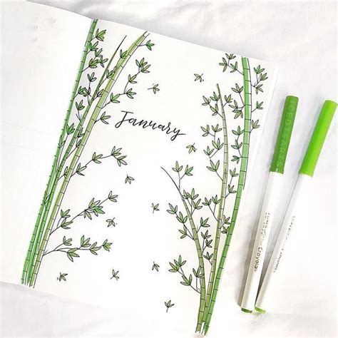 What A Delicate January Cover Page By Icedtearts 🎋 I Love This Bamboo