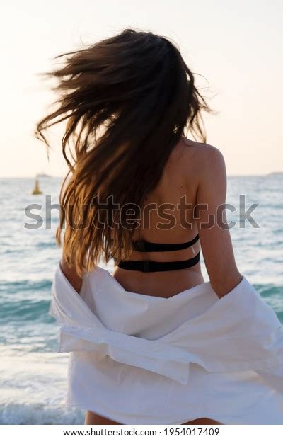 Woman Flicking Her Hair Beach Sunset Stock Photo Shutterstock