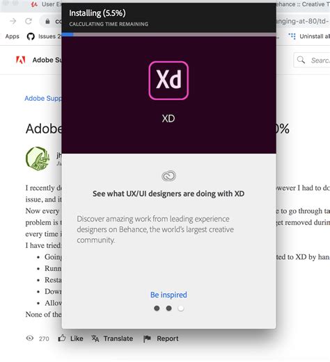 Adobe Xd Starter Plan Hanging At 55 In Mac Pro Adobe Community