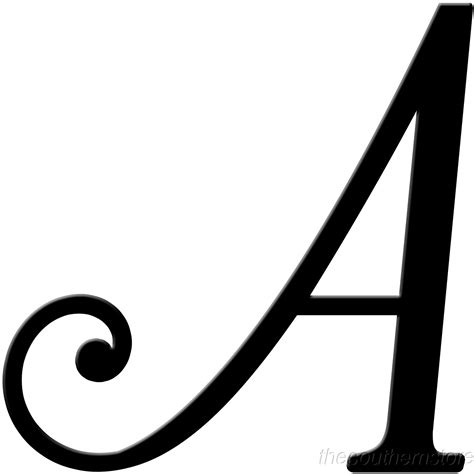 Letter A In Fancy Writing Clip Art Library