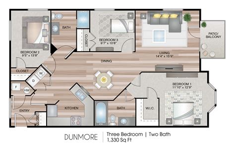 3 Bedroom Apartment Floor Plans Pdf Home Design Ideas