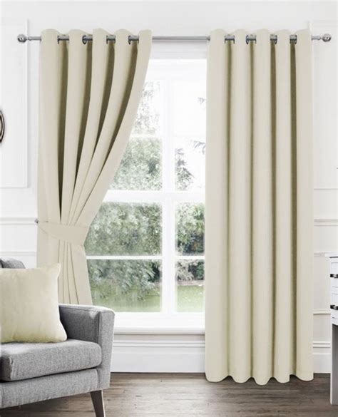 Woven Natural Eyelet Blockout Curtains From Net Curtains Direct