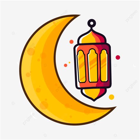 Crescents And Ramadan Lantern Decorations Vector Ramadan Lantern