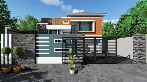 Solusi untuk menampilkan rumah sederhana di lahan sempit adalah dengan mengusung konsep split level. Desain Rumah Minimalis Split Level 1.5 Lantai - Deagam Design