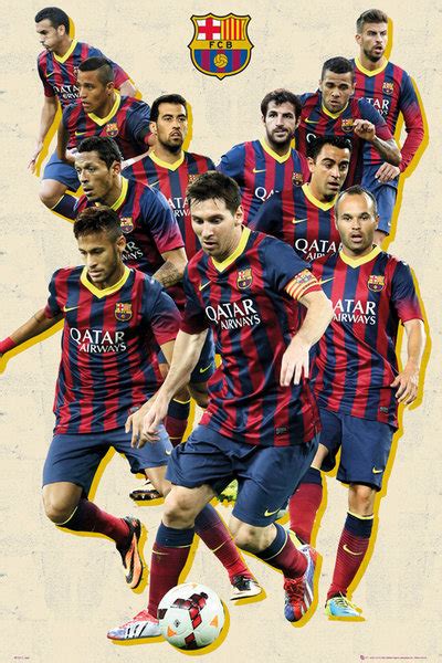 Fc Barcelona Players Vintage Poster Plakat Kaufen Bei Europosters
