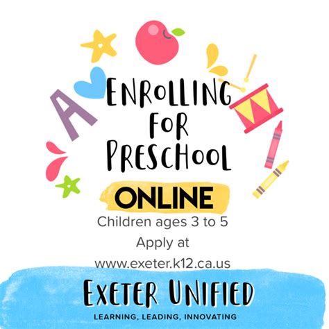 Preschool Enrolling Now For 2020 2021 School Year Exeter Unified