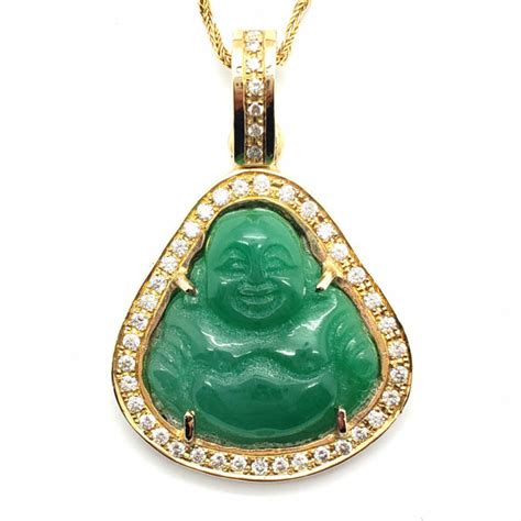 Diamond Jade Buddha Pendant Ryu S Jewelry