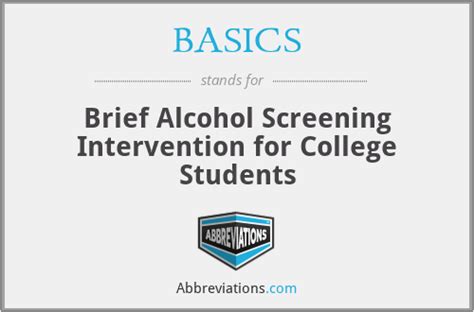 Basics Brief Alcohol Screening Intervention For College Students