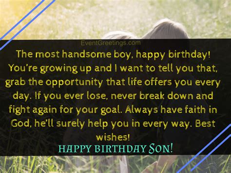 Birthday Wishes Messages For Son Happy Birthday Card