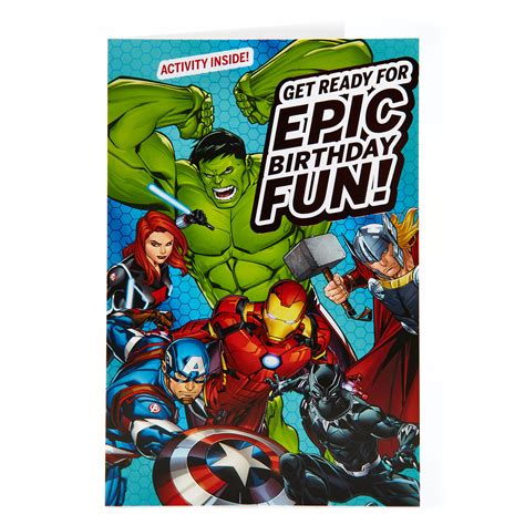 Add photos and text with our easily you can download 16 visiting marvel birthday card template in word by marvel birthday card. Buy Marvel Avengers Birthday Card - Activity Inside for GBP 0.99 | Card Factory UK