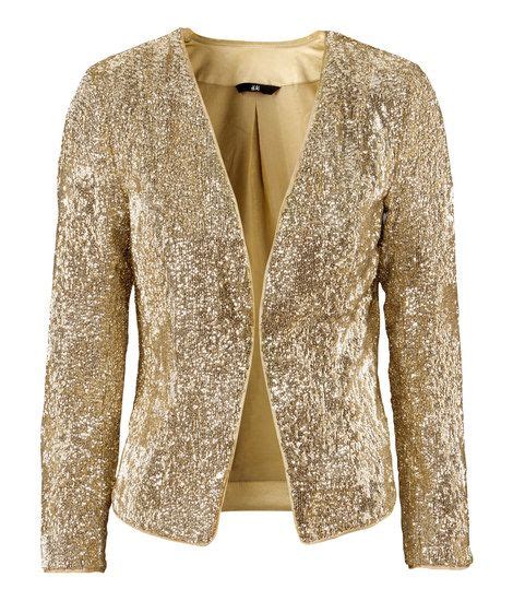 Handm Sequin Jacket Gold Sequin Blazer Fashion Sequin Blazer