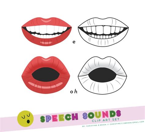 Speech Sounds Phoneme Mouth Clip Art Set Etsy