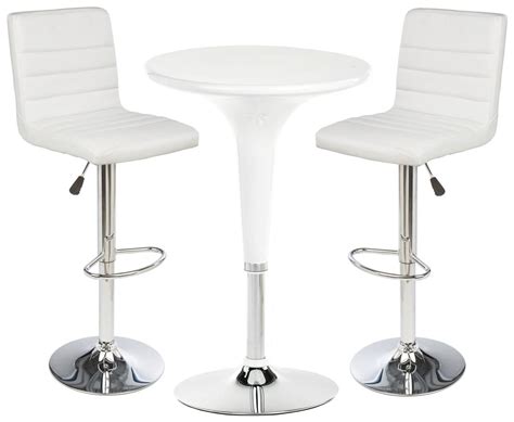 This White Gas Lift Chair And Table Set Is Both Height Adjustable And