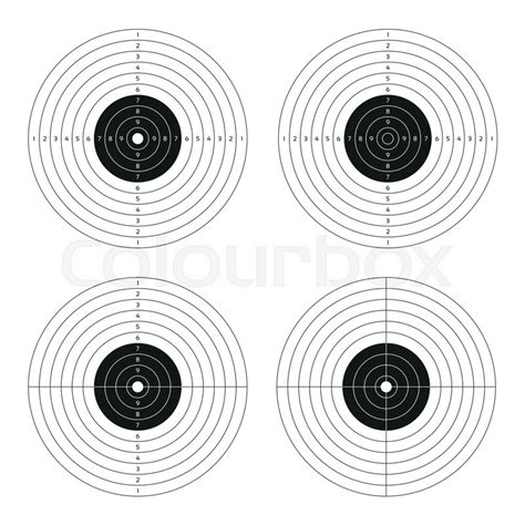 Vector Set Of Shooting Targets Blank Stock Vector Colourbox