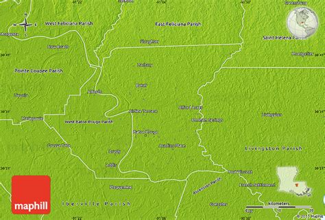 Claim a country by adding the most maps. Physical Map of East Baton Rouge Parish