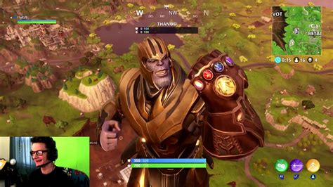 New Infinity Gauntlet Mode Gameplay Playing As Thanos Fortnite Battle