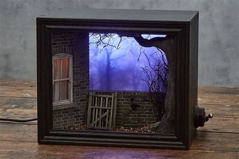 Model Maker Builds Creepy Miniature Scenes Featured Within Shadow Box