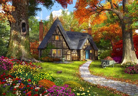 Autumn Cottage By Dom1 Vue Ruralcountryscapes