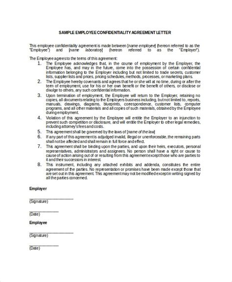 Employee Confidentiality Agreement 10 Free Word Pdf