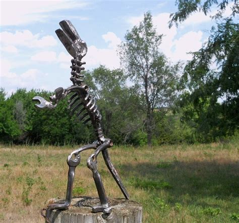 Dinosaur Metal Sculpture Yard Art Garden Art Found Objects