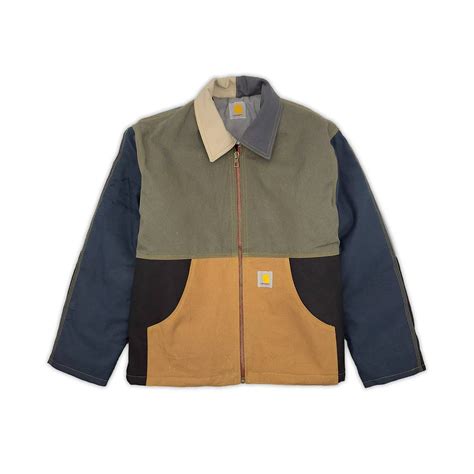 Custom Custom Carhartt Color Block Jacket Quilted Nylon Lined Grailed