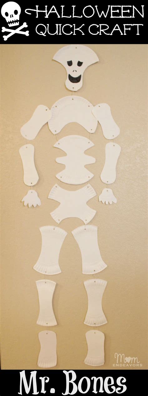 Fun And Easy Halloween Craft Mr Bones Paper Plate Skeleton Mom Endeavors