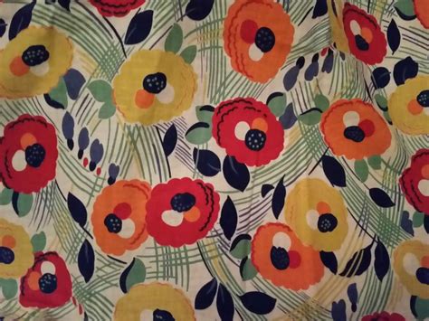 Stunning And Rare Vintage 1930s Bloomsbury Fabric Floral Vintage Fabric