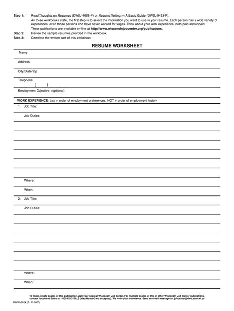 Resume Worksheet Fill Out And Sign Online Dochub