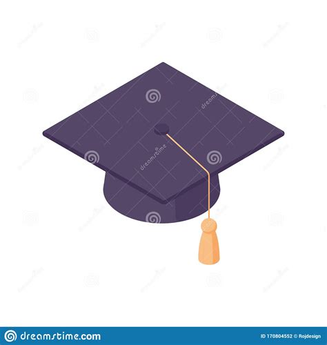 Square Academic Cap Isometric Vector Illustration Of Graduation Hat