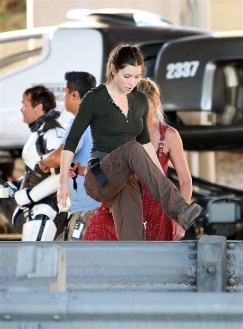 Jessica Biel On Set Of Total Recall In Torornto GotCeleb