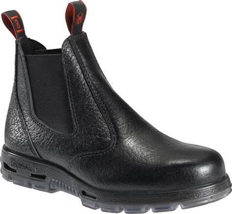 Redback Work Boots Easy Escape Steel Toe Black Rambler Leather Slip On