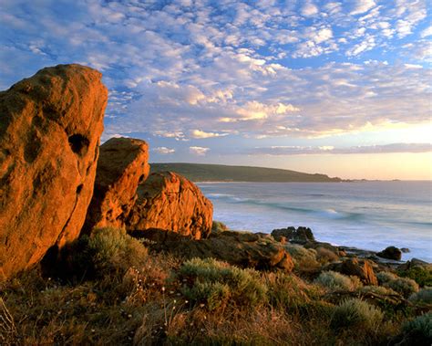 Granite Boulders Sunset At Smiths Beach South Western Australia Aus