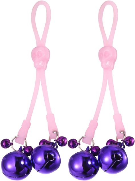 Exceart 2 Pieces Womens Breast Clamp Luminous Night Bell Nipple Clamps Chest Clips No Piercing