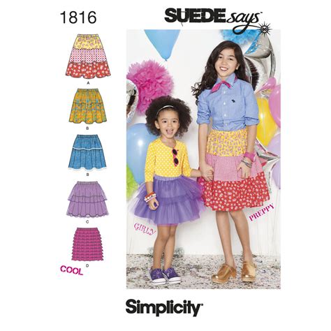 Pattern For Childs And Girls Skirts Suedesays Collection Simplicity