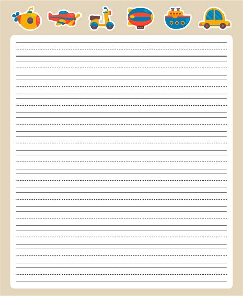 Printable Lined Writing Paper For Kids