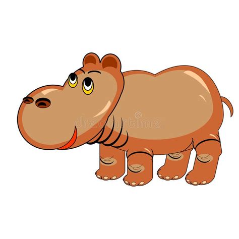 A Funny Cartoon Hippopotamus Stock Vector Illustration Of Hippo