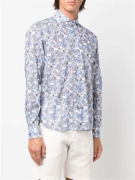 Orian Paisley Print Spread Collar Shirt Farfetch