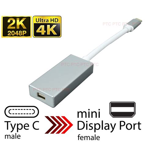 Usb C Usb 31 Type C To Mini Displayport Dp Male Cable 4k60hz 18m