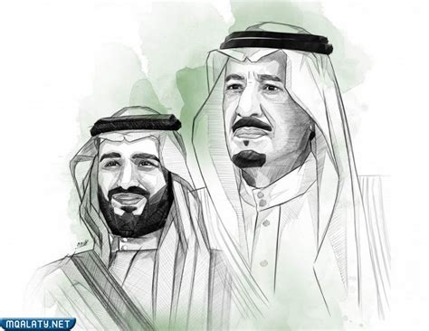 رسم الملك سلمان ومحمد بن سلمان