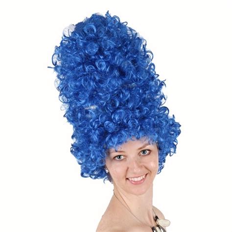 Marge Simpson Wig Blue Beehive Marge Costume Anime Deluxe Glam Hair Women Accessories Halloween